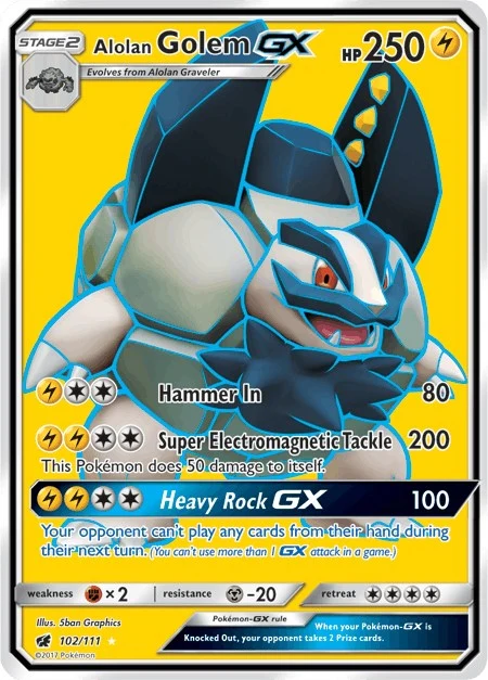 Alolan Golem GX (Full Art) (102/111) (SM - Crimson Invasion)