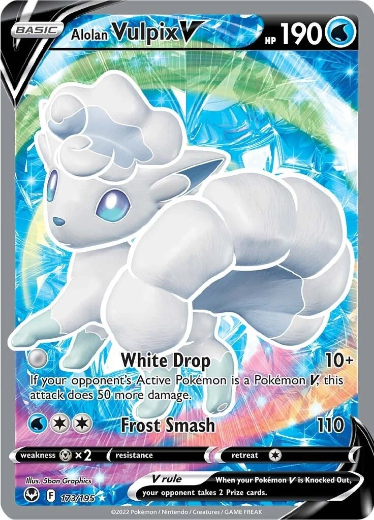 Alolan Vulpix V (Full Art) (173/195) (SWSH12: Silver Tempest)