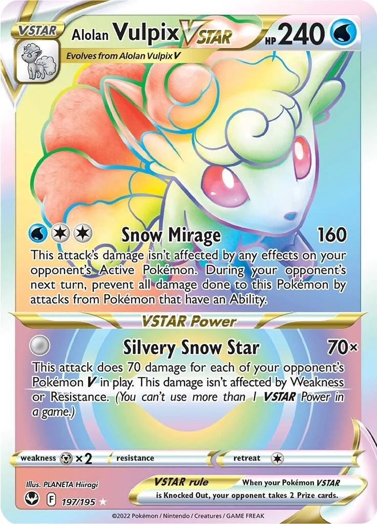 Alolan Vulpix VSTAR (Secret) (197/195) (SWSH12: Silver Tempest)
