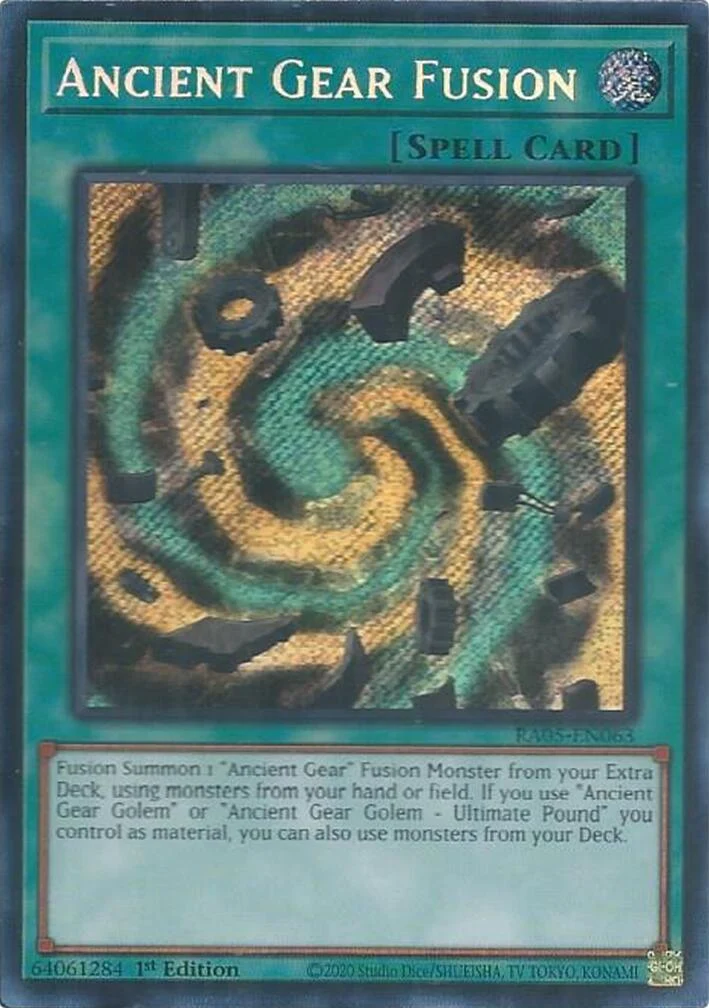 Ancient Gear Fusion (Secret Rare) (RA05-EN063) (Rarity Collection 5)