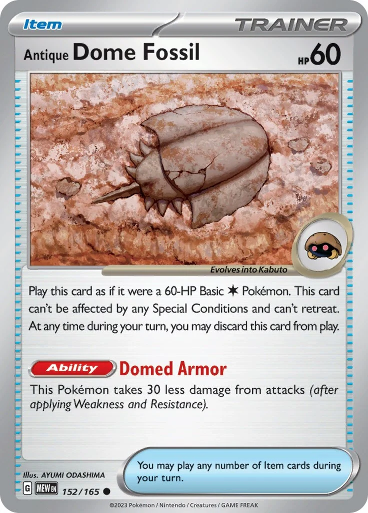 Antique Dome Fossil (152/165) (SV: Scarlet & Violet 151)