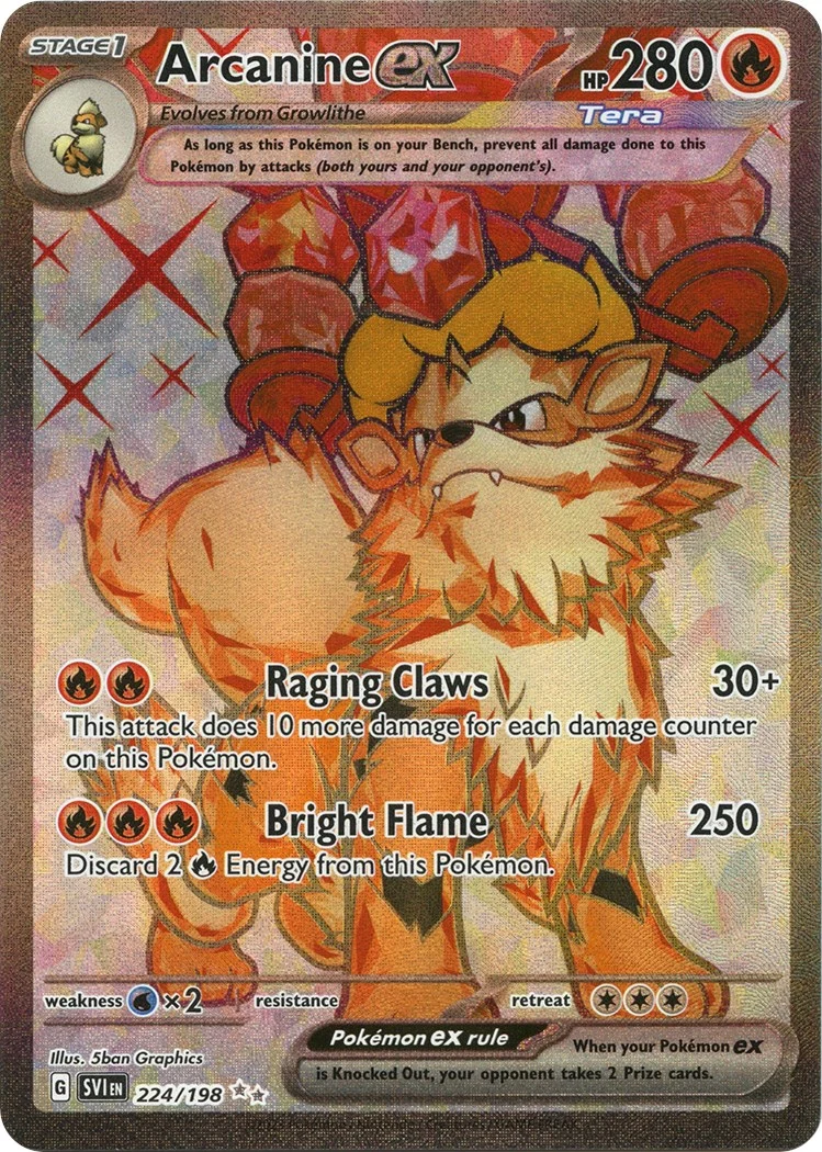 Arcanine ex (224/198) (SV01: Scarlet & Violet Base Set)