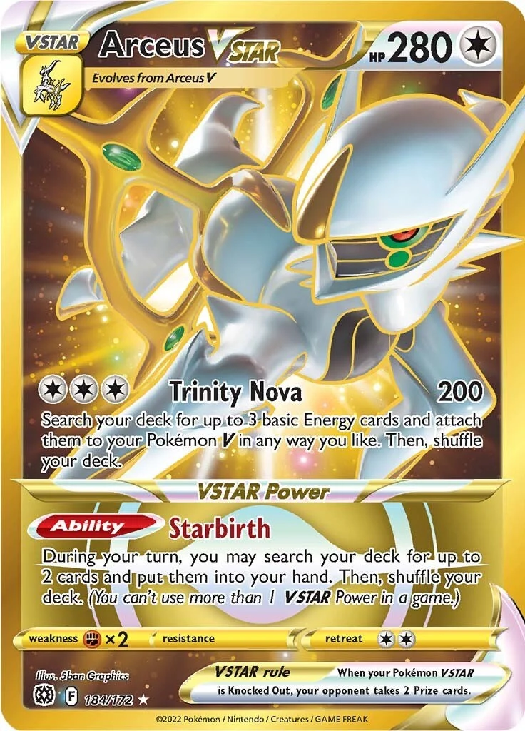 Arceus VSTAR (Secret) (184) (184/172) (SWSH09: Brilliant Stars)