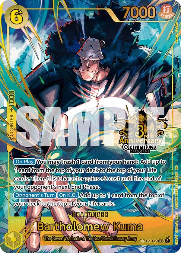 Bartholomew Kuma (Japanese Version 3rd Anniversary Set) (OP12-119) (One Piece Promotion Cards)
