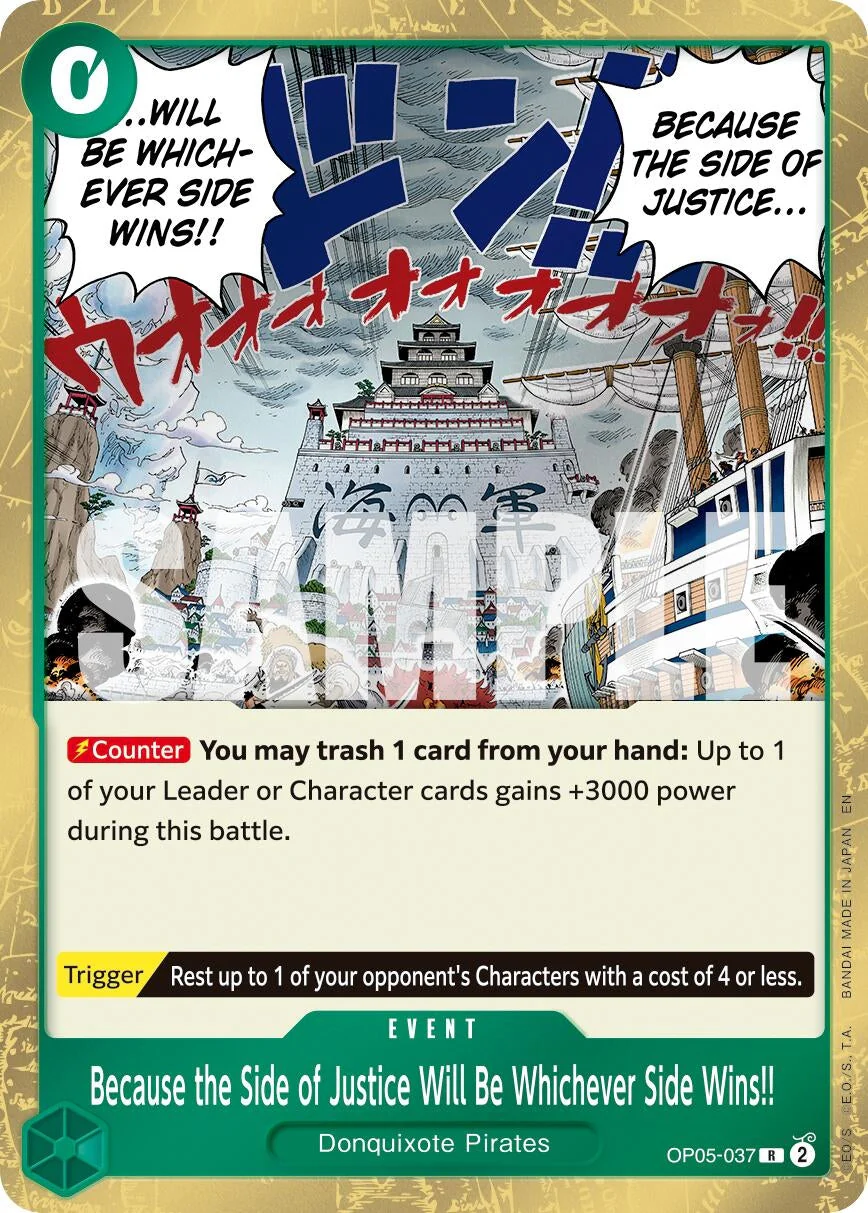 Because the Side of Justice Will Be Whichever Side Wins!! (Reprint) (OP05-037) (Premium Booster -The Best- Vol. 2)