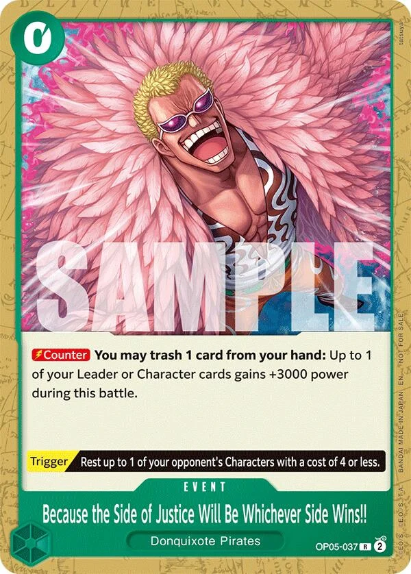 Because the Side of Justice Will Be Whichever Side Wins!! (Tournament Pack 2025 Vol. 4) (OP05-037) (One Piece Promotion Cards)