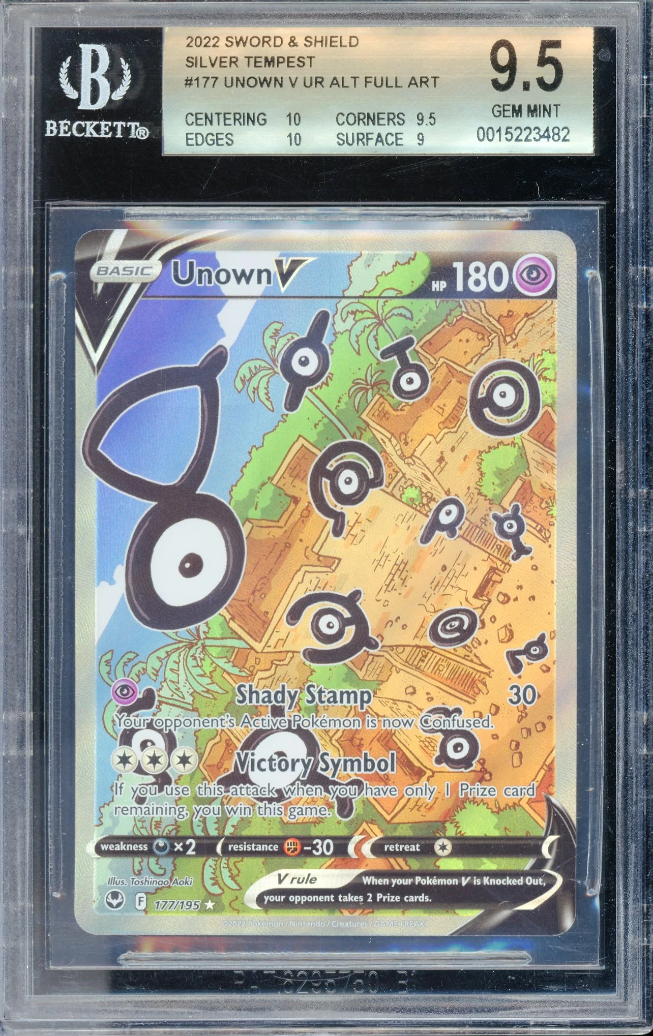 BGS 9.5 Unown V (177/195) [Silver Tempest]