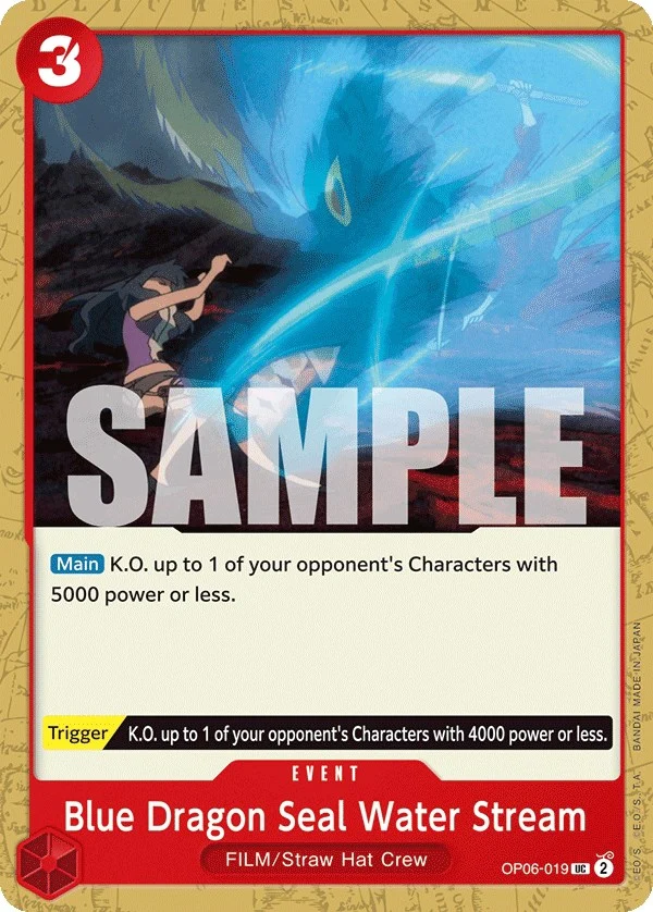 Blue Dragon Seal Water Stream (OP06-019) (Wings of the Captain)