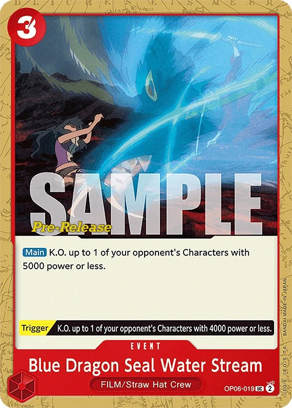 Blue Dragon Seal Water Stream (OP06-019) (Wings of the Captain Pre-Release Cards)