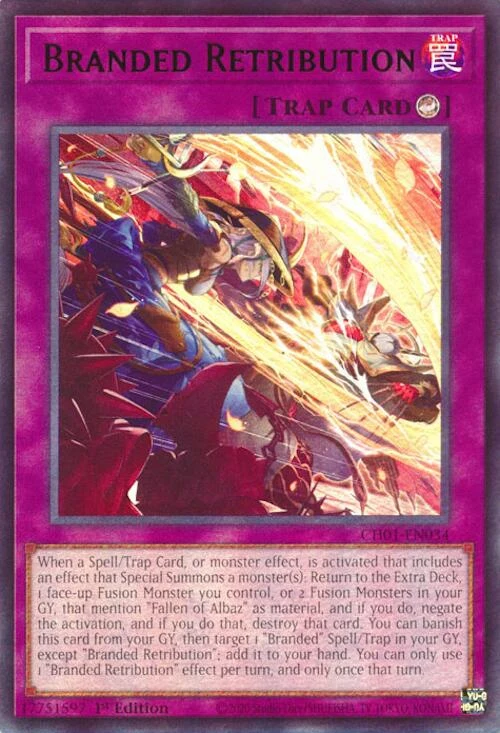 Branded Retribution (CH01-EN034) (THE CHRONICLES DECK: The Fallen & The Virtuous (All-Foil Edition))
