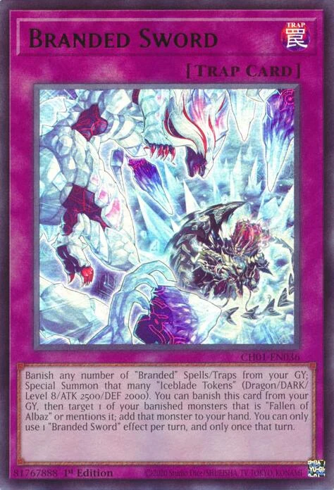 Branded Sword (CH01-EN036) (THE CHRONICLES DECK: The Fallen & The Virtuous (All-Foil Edition))