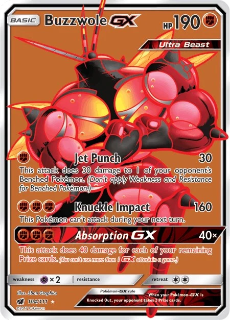 Buzzwole GX (Full Art) (104/111) (SM - Crimson Invasion)