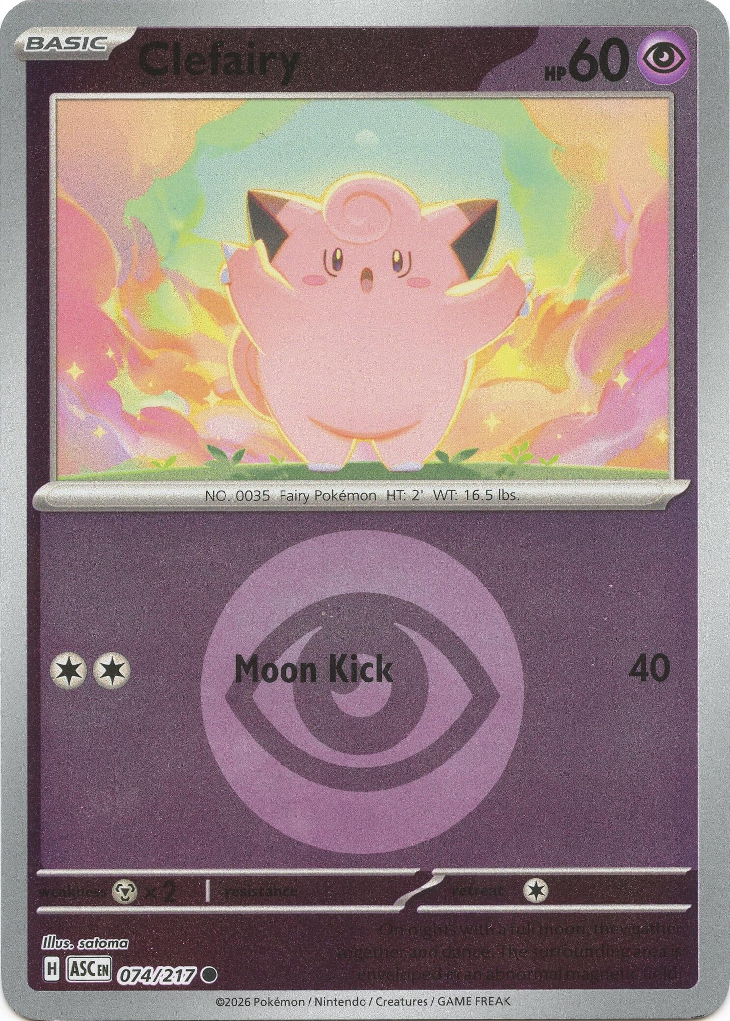 Clefairy (Energy Symbol Pattern) (074/217) (ME: Ascended Heroes)