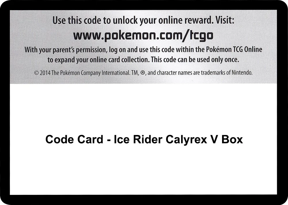 Code Card - Ice Rider Calyrex V Box