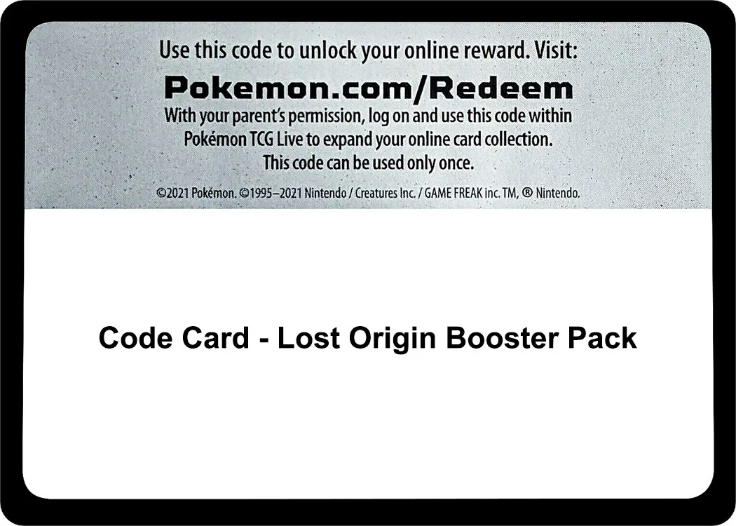 Code Card - Lost Origin Booster Pack