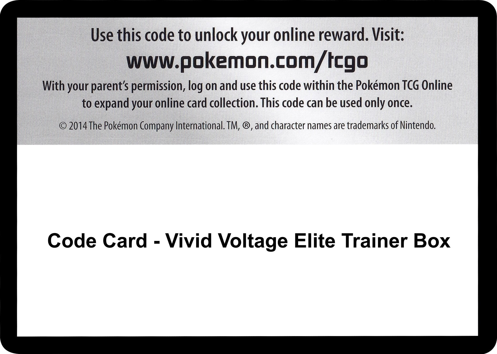 Code Card - Vivid Voltage Elite Trainer Box