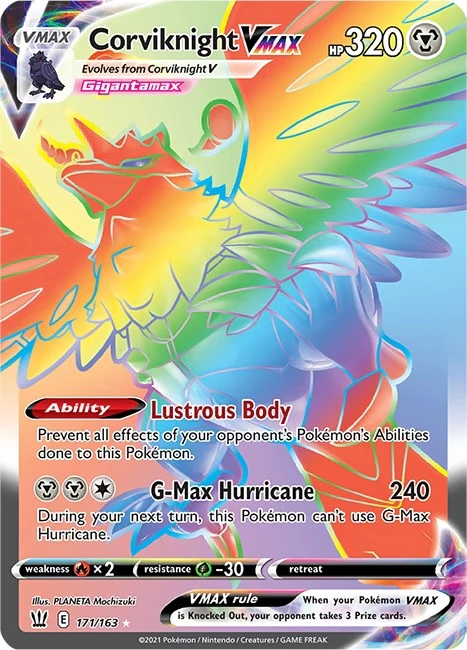 Corviknight VMAX (Secret) (171/163) (SWSH05: Battle Styles)