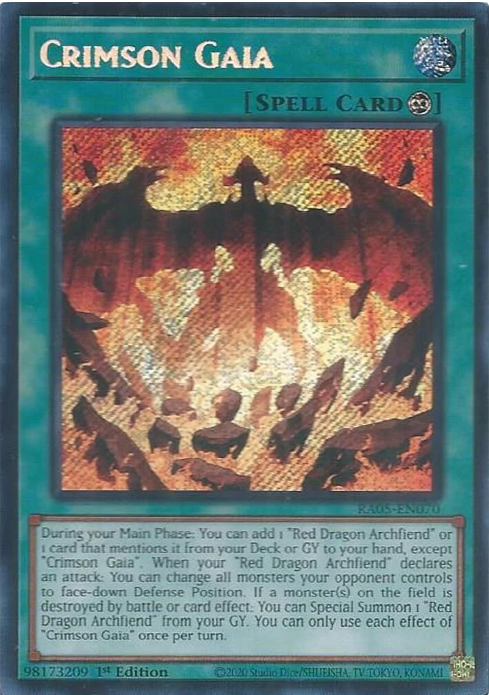 Crimson Gaia (Secret Rare) (RA05-EN070) (Rarity Collection 5)