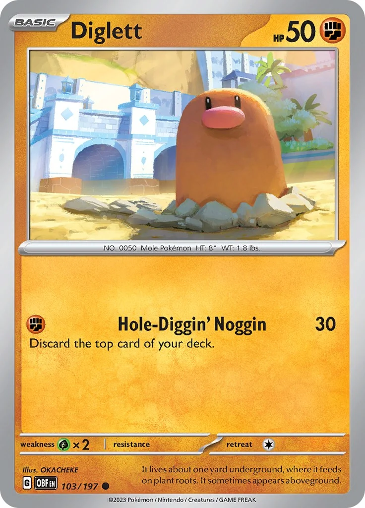 Diglett (103/197) (SV03: Obsidian Flames)
