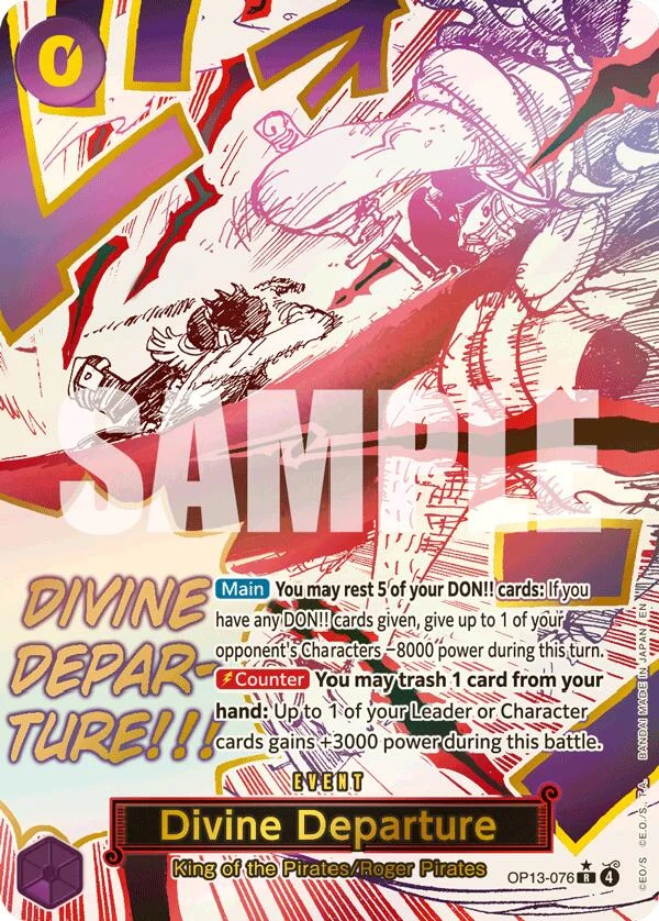 Divine Departure (Alternate Art) (OP13-076) (Carrying On His Will)