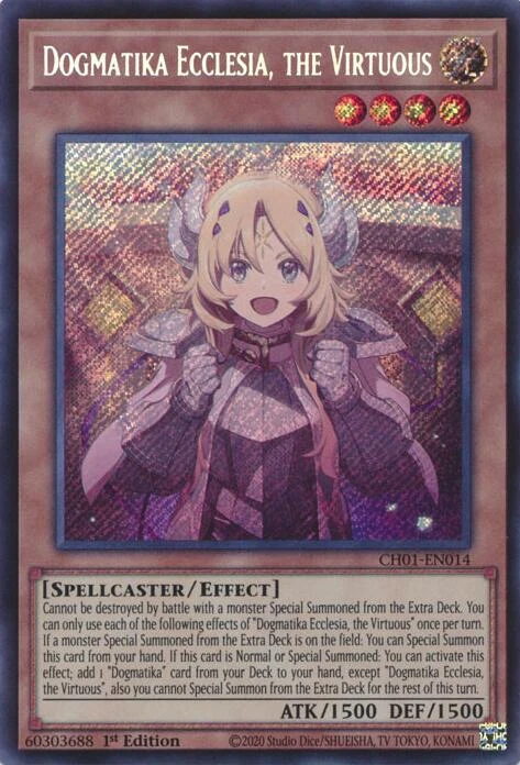 Dogmatika Ecclesia, the Virtuous (Secret Rare) (CH01-EN014) (THE CHRONICLES DECK: The Fallen & The Virtuous (All-Foil Edition))