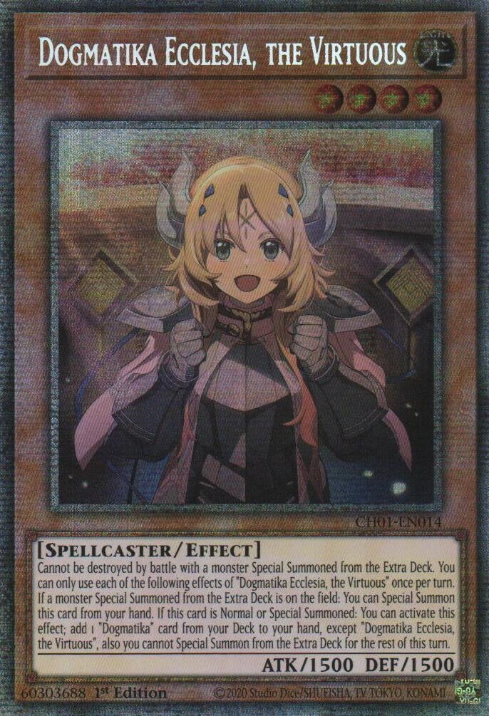 Dogmatika Ecclesia, the Virtuous (Starlight Rare) (CH01-EN014) (THE CHRONICLES DECK: The Fallen & The Virtuous (All-Foil Edition))