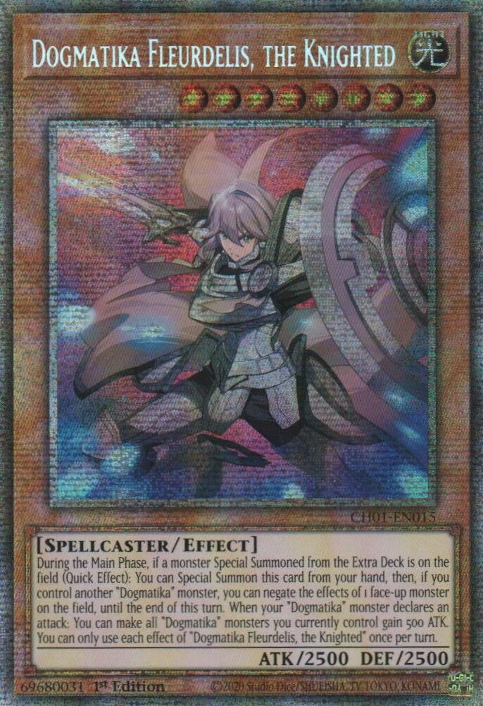 Dogmatika Fleurdelis, the Knighted (Starlight Rare) (CH01-EN015) (THE CHRONICLES DECK: The Fallen & The Virtuous (All-Foil Edition))