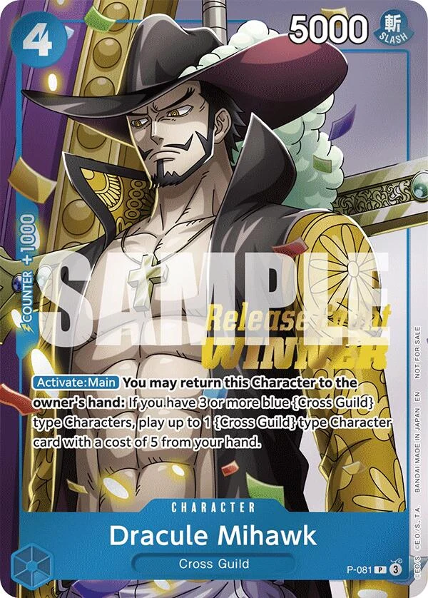 Dracule Mihawk (OP11 Release Event Winner) (P-081) (One Piece Promotion Cards)