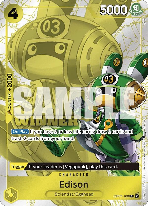 Edison (Winner Pack 2024 Oct.-Dec.) (OP07-100) (One Piece Promotion Cards)