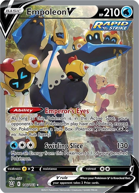 Empoleon V (Alternate Full Art) (146/163) (SWSH05: Battle Styles)