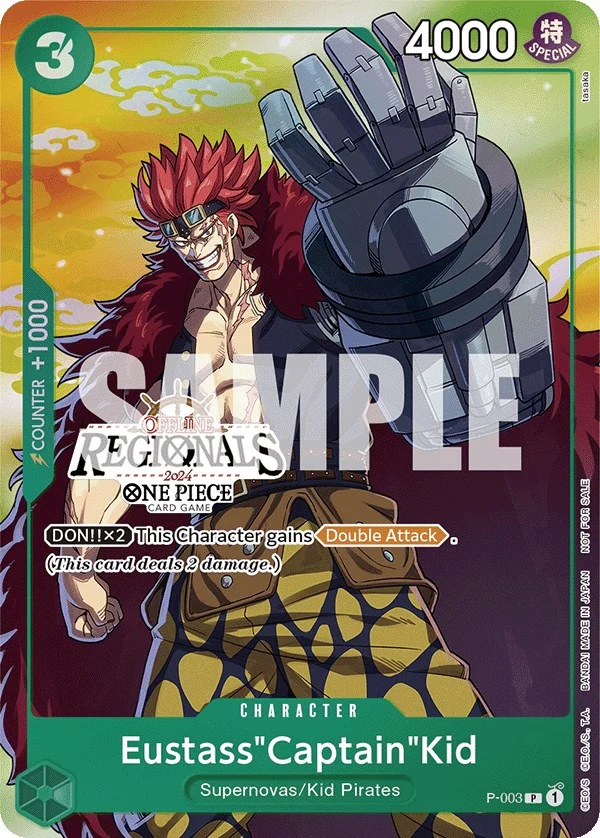 Eustass"Captain"Kid (Offline Regional 2024 Vol. 2) [Participant] (P-003) (One Piece Promotion Cards)