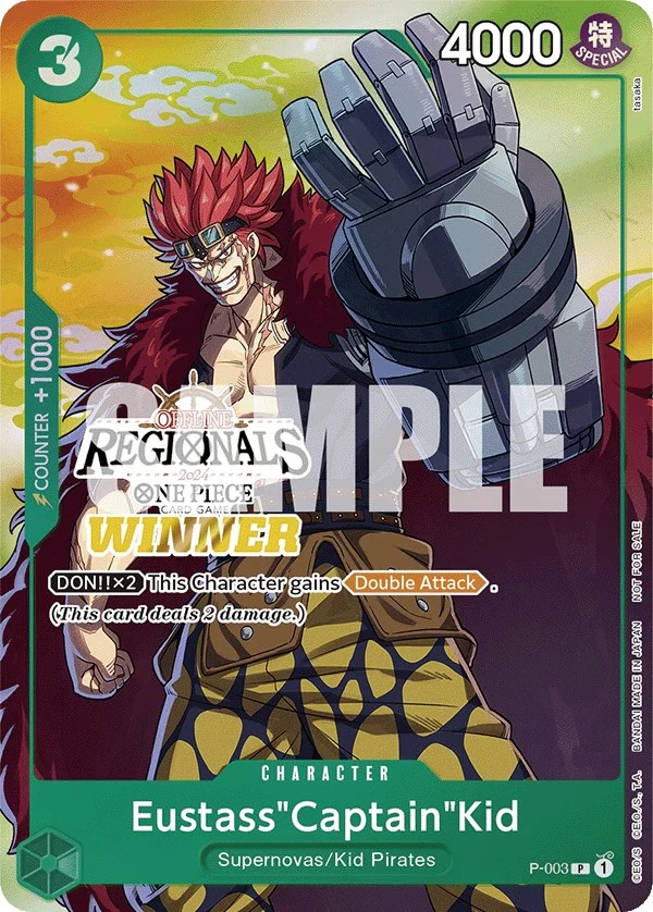 Eustass"Captain"Kid (Offline Regional 2024 Vol. 2) [Winner] (P-003) (One Piece Promotion Cards)