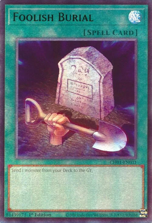 Foolish Burial (CH01-EN031) (THE CHRONICLES DECK: The Fallen & The Virtuous (All-Foil Edition))