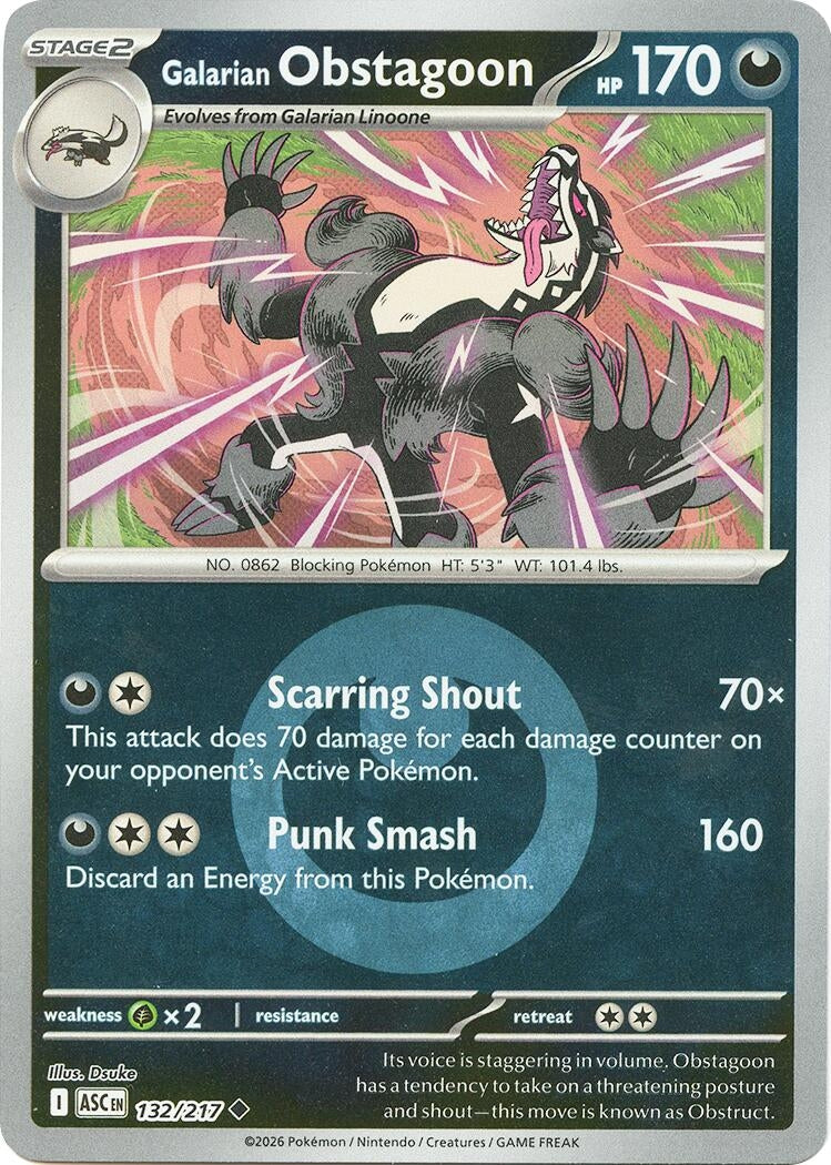 Galarian Obstagoon - 132/217 (Energy Symbol Pattern) (132/217) (ME: Ascended Heroes)