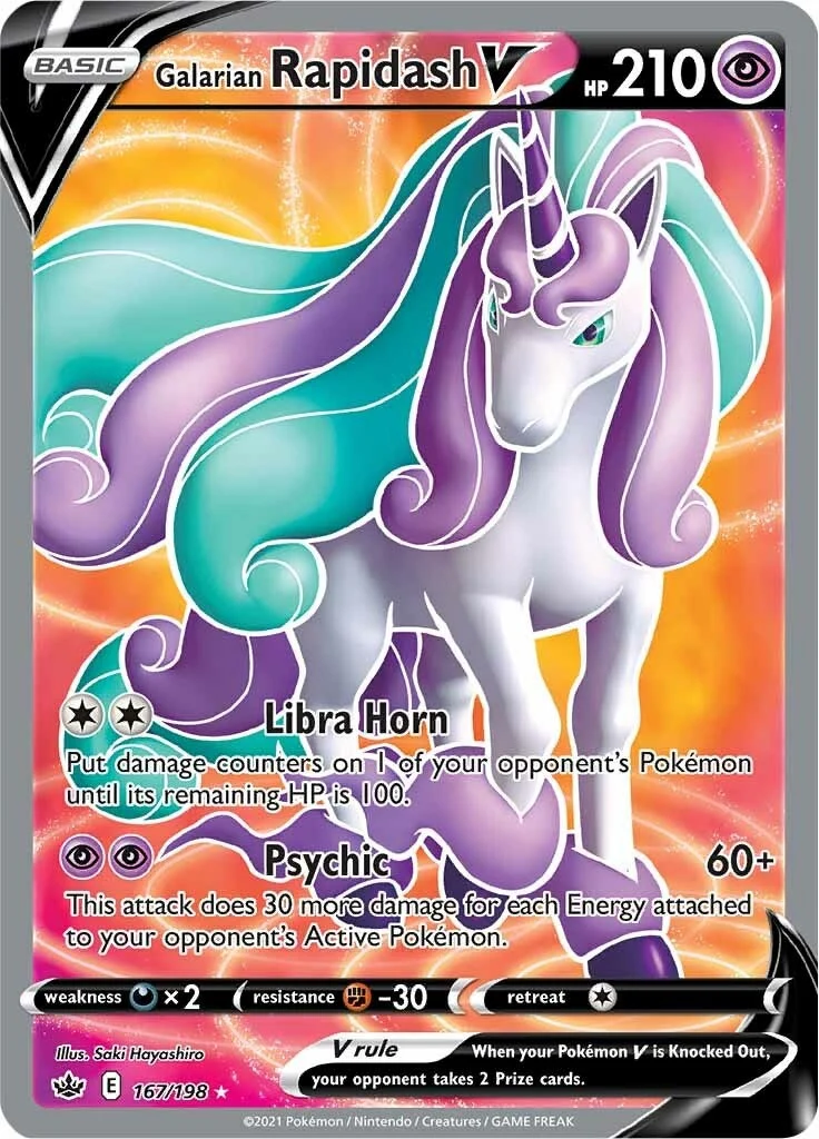 Galarian Rapidash V (Full Art) (167/198) (SWSH06: Chilling Reign)