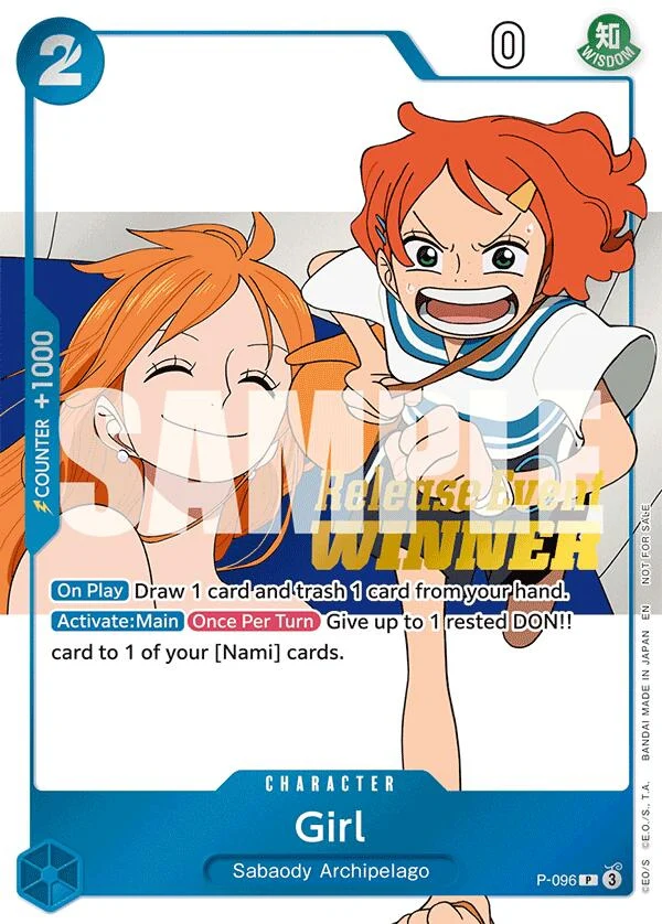 Girl (OP14 Release Event Winner) (P-096) (One Piece Promotion Cards)