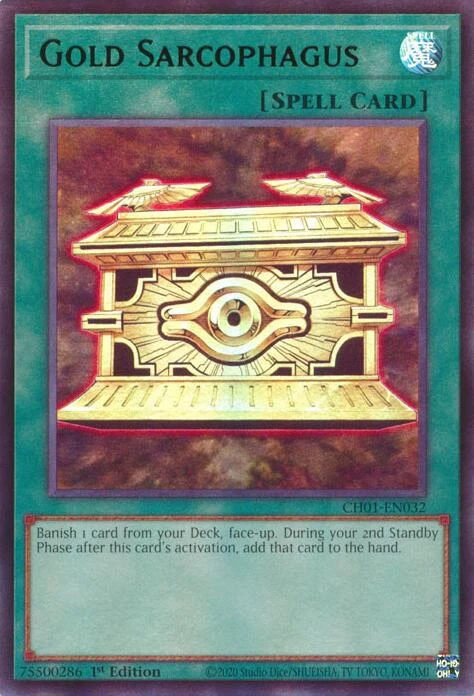 Gold Sarcophagus (CH01-EN032) (THE CHRONICLES DECK: The Fallen & The Virtuous (All-Foil Edition))