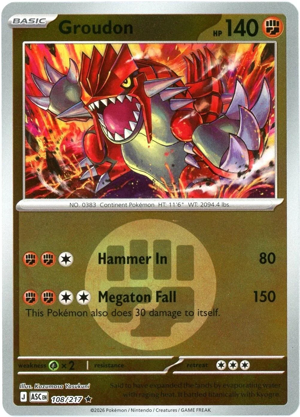 Groudon (Energy Symbol Pattern) (108/217) (ME: Ascended Heroes)