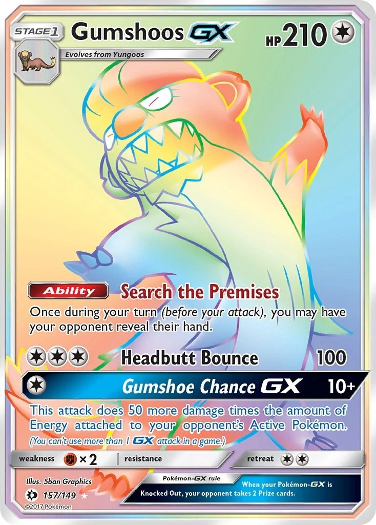 Gumshoos GX (Secret) (157/149) (SM Base Set)