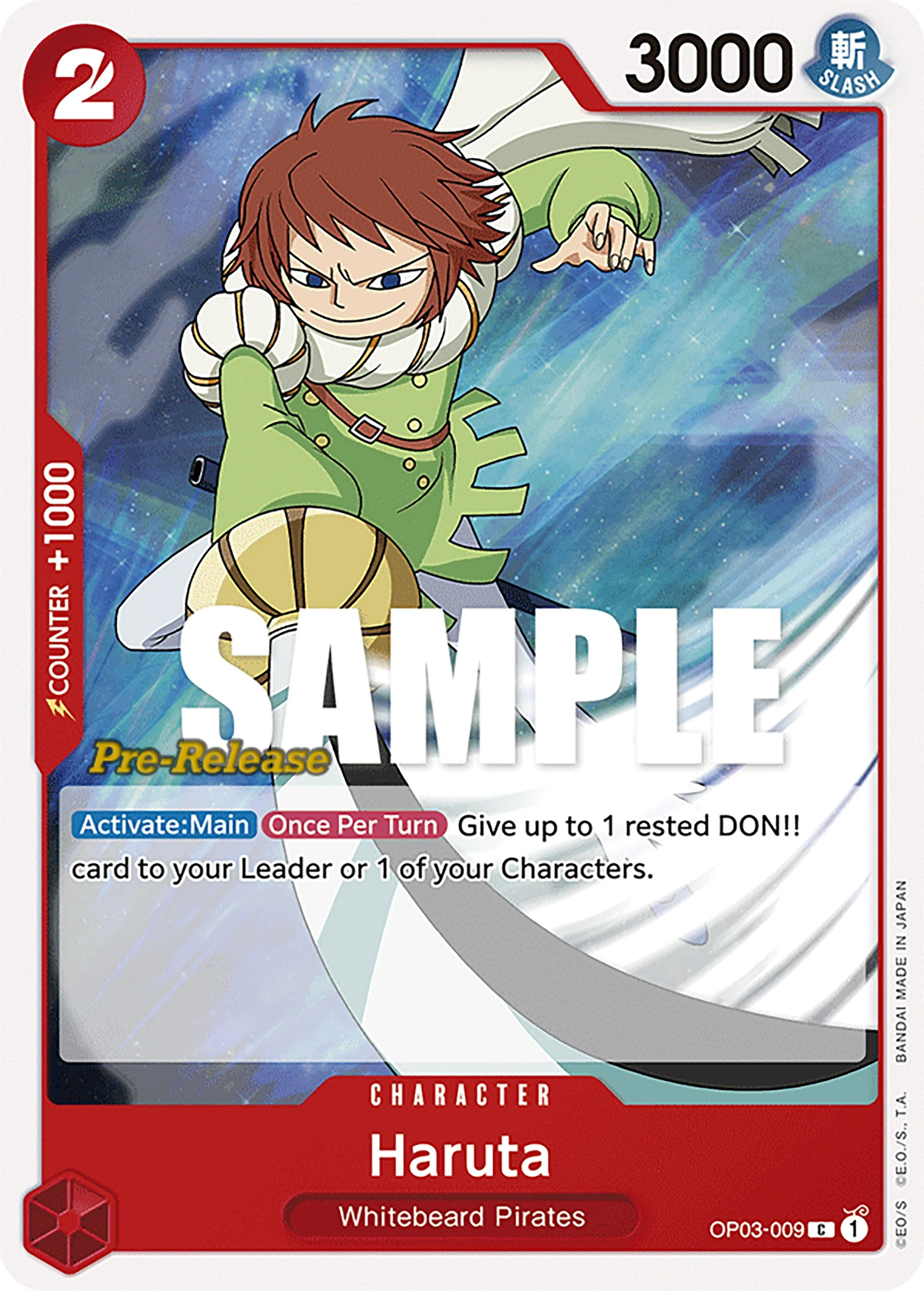 Haruta (OP03-009) (Pillars of Strength Pre-Release Cards)