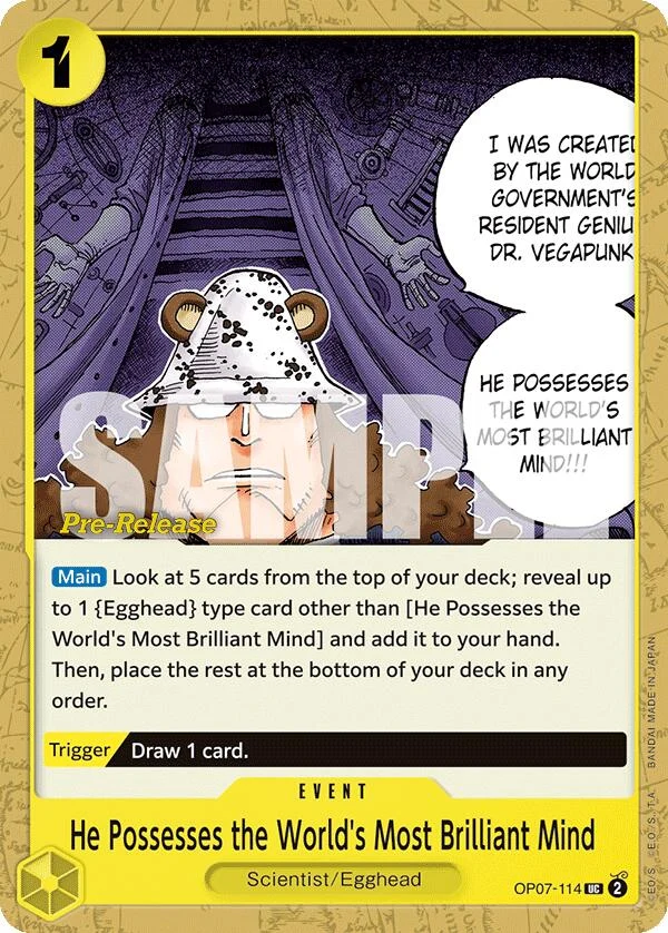 He Possesses the World's Most Brilliant Mind (OP07-114) (500 Years in the Future Pre-Release Cards)