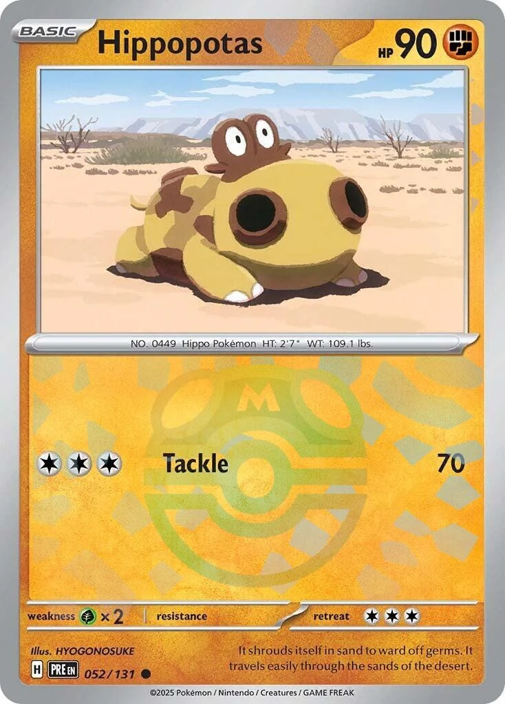 Hippopotas (Master Ball Pattern) (052/131) (SV: Prismatic Evolutions)