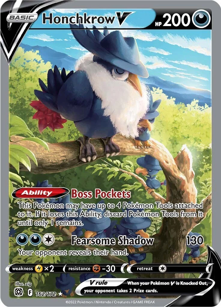 Honchkrow V (Alternate Full Art) (162/172) (SWSH09: Brilliant Stars)