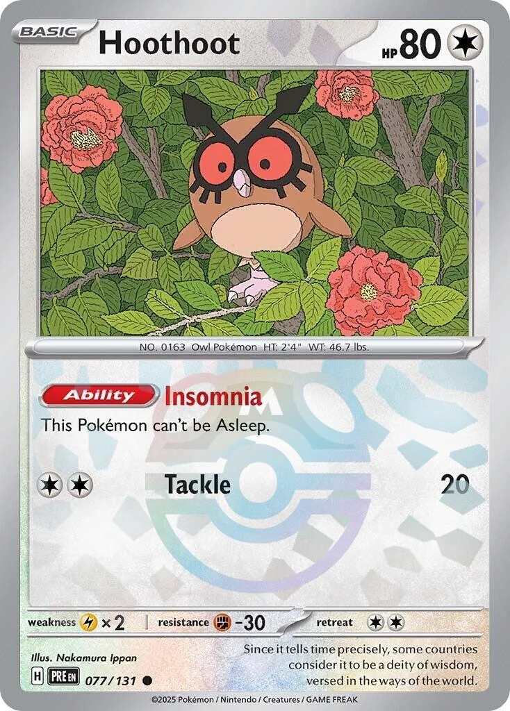 Hoothoot (Master Ball Pattern) (077/131) (SV: Prismatic Evolutions)