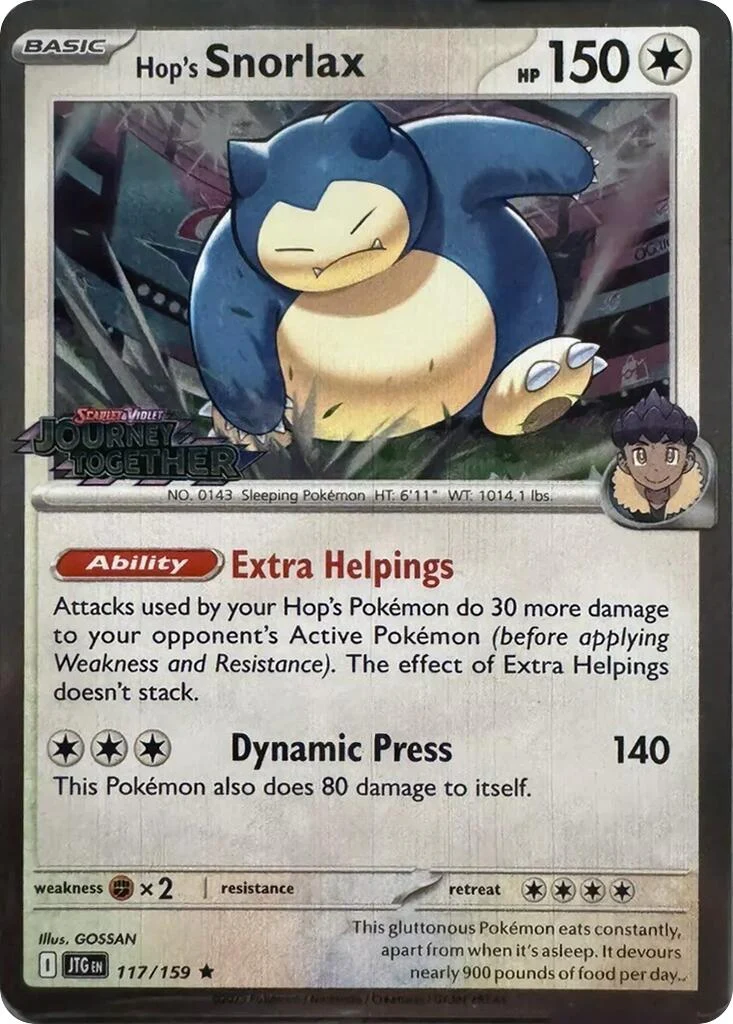Hop's Snorlax - 117/159 (Cosmos Holo) (117/159) (SV09: Journey Together)