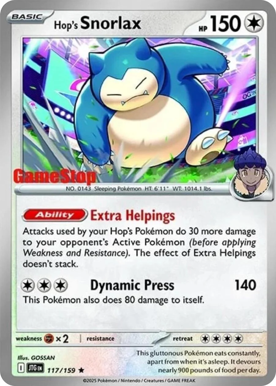 Hop's Snorlax - 117/159 (GameStop) (Cosmos Holo) (117/159) (SV09: Journey Together)