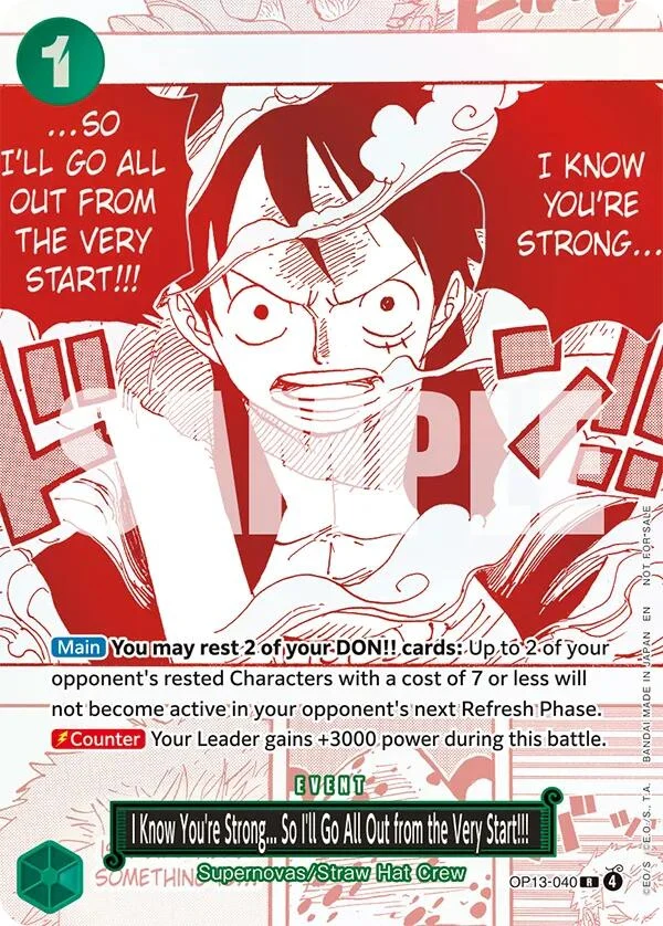 I Know You're Strong... So I'll Go All Out from the Very Start!!! (3rd Anniversary Treasure Campaign Pack) (OP13-040) (One Piece Promotion Cards)