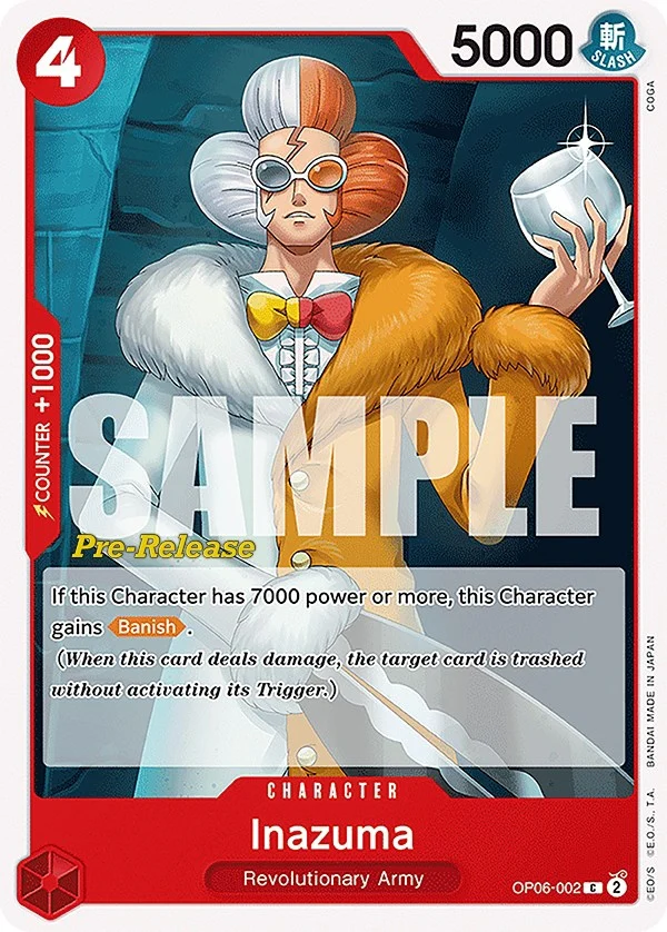 Inazuma (OP06-002) (Wings of the Captain Pre-Release Cards)