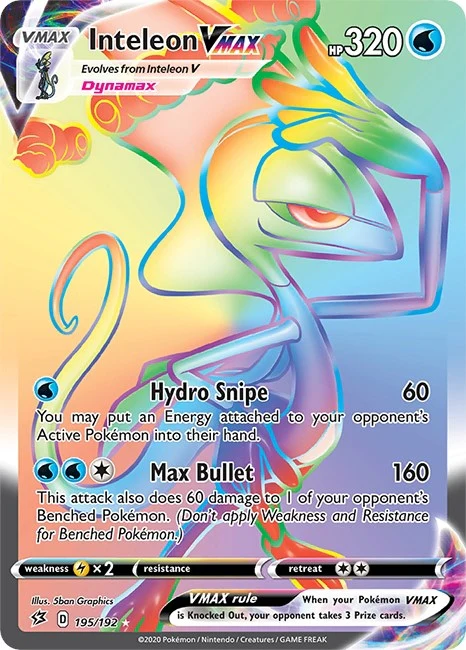 Inteleon VMAX (Secret) (195/192) (SWSH02: Rebel Clash)