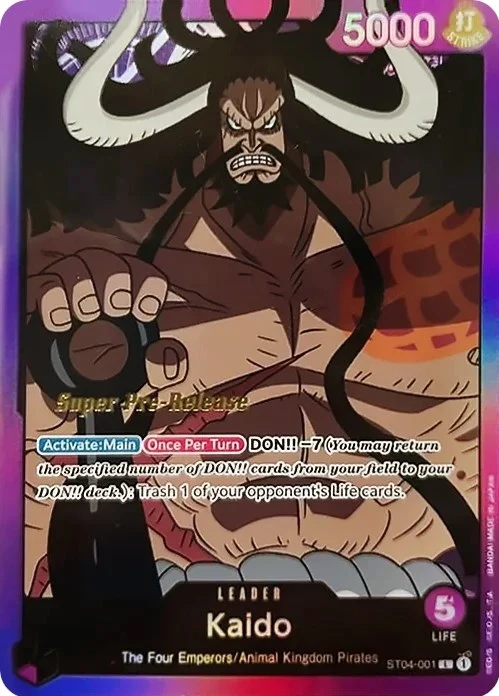 Kaido (001) (ST04-001) (Super Pre-Release Starter Deck 4: Animal Kingdom Pirates)